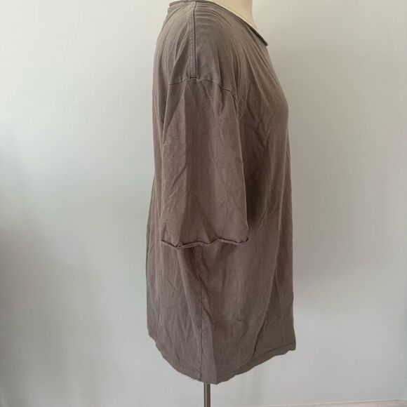 Zara 100% Cotton Brown Relaxed Fit Short Sleeve T-Shirt Size Large - Picture 3 of 8